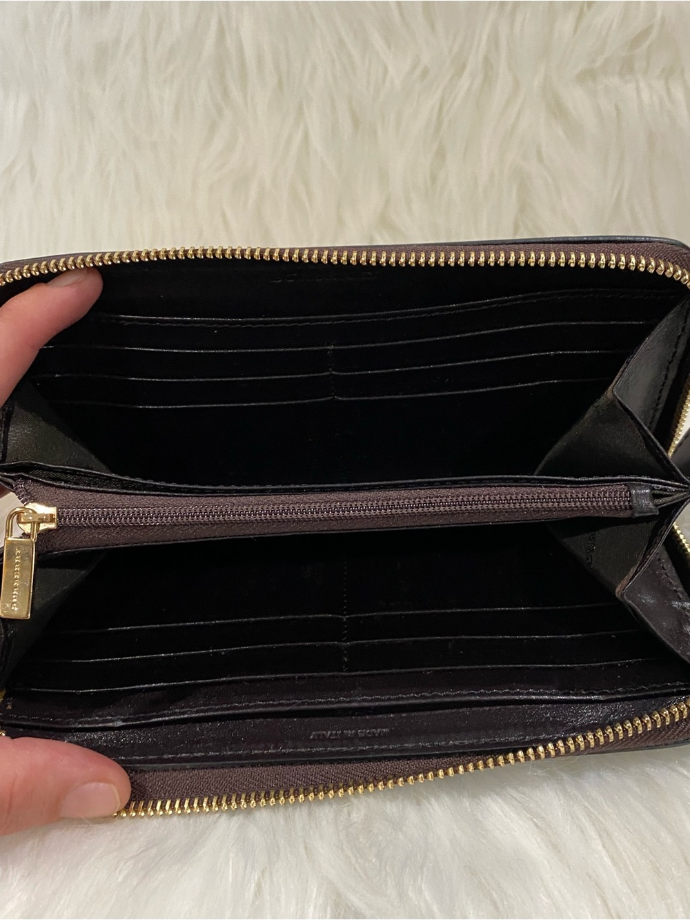 Burberry Zip-Around Nova Check Logo Long Wallet with Leather Trim - Picture 10 of 14